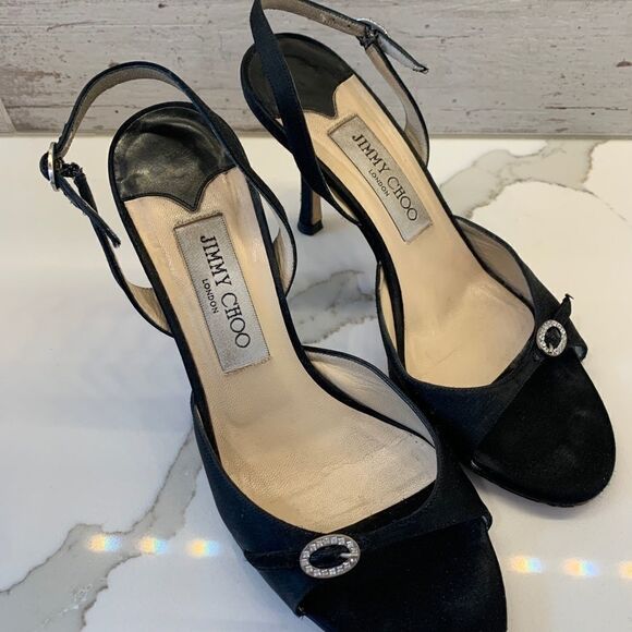 Jimmy Choo Black Slingback heels sz 37 - Picture 3 of 15